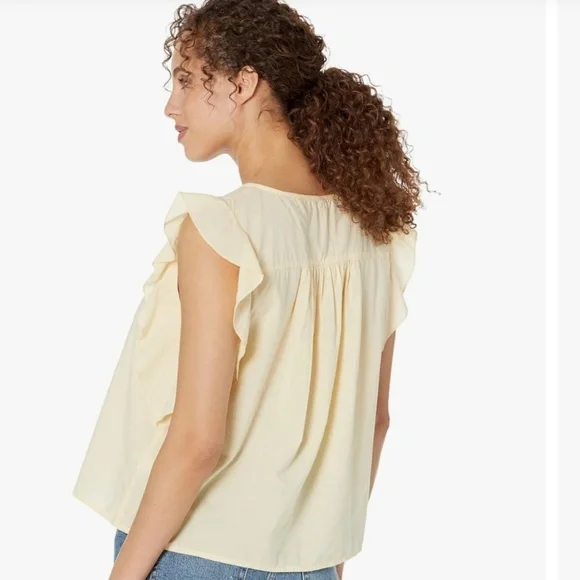 Lilla .P Black flutter sleeve top,Med CB2295 - Picture 6 of 6